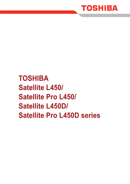 Toshiba SATELLITE L450-17F User Guide Manual Operating Instructions