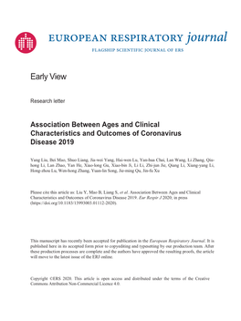 Association Between Ages and Clinical Characteristics and Outcomes of Coronavirus Disease 2019