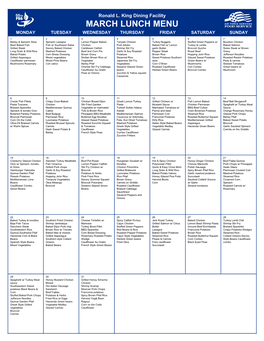 March Lunch Menu