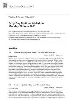 View Early Day Motions PDF File 0.06 MB