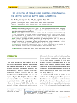 The Influence of Mandibular Skeletal Characteristics on Inferior Alveolar Nerve Block Anesthesia
