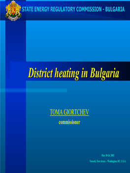 District Heating in Bulgaria