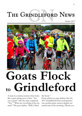 Goats Flock to Grindleford a Man in a Cinema Notices What Looks the Book.” Like a Goat Sitting Next to Him