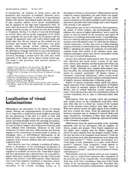 Localisation of Visual Hallucinations