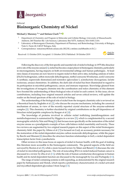 Bioinorganic Chemistry of Nickel