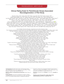 Clinical Rating Scale for Pantothenate Kinase-Associated Neurodegeneration: a Pilot Study