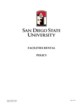 Facilities Rental Policy Page 1 of 4 Effective July 1, 2014