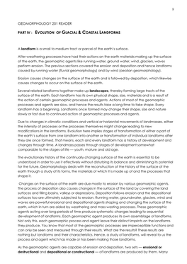 Evolution of Glacial & Coastal Landforms