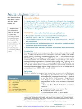 Acute Gastroenteritis