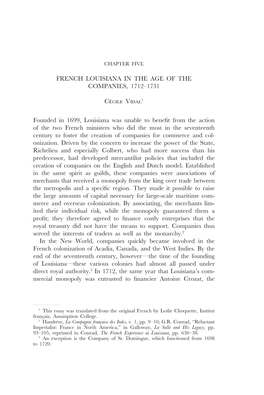 French Louisiana in the Age of the Companies, 1712–1731