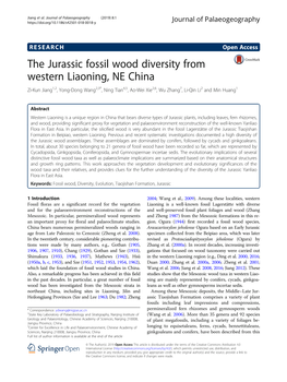 The Jurassic Fossil Wood Diversity from Western Liaoning, NE China