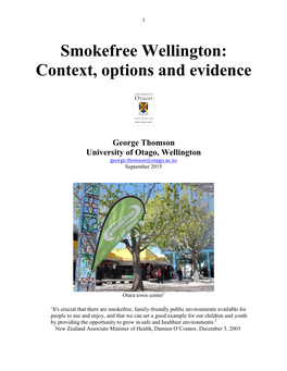 Smokefree Wellington: Context, Options and Evidence