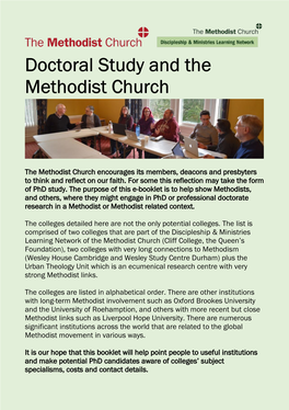 Doctoral Study and the Methodist Church