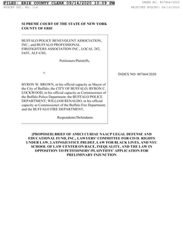 Erie County Clerk 09/14/2020 10:09 Pm Index No