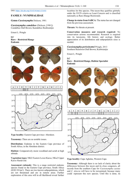 NYMPHALIDAE Nationally As Rare (Range Restricted)