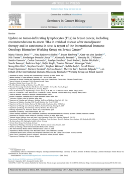 Update on Tumor-Infiltrating Lymphocytes (Tils) in Breast Cancer