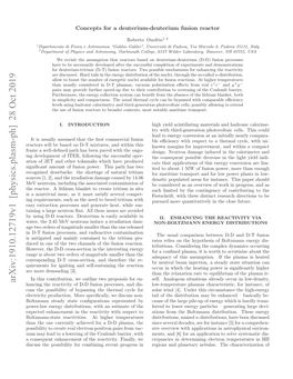 Concepts for a Deuterium-Deuterium Fusion Reactor