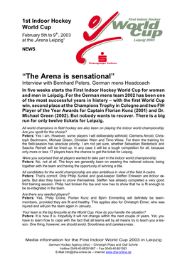 “The Arena Is Sensational” Interview with Bernhard Peters, German Mens Headcoach