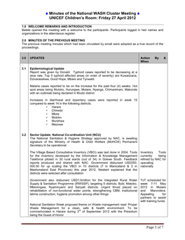 WASH Cluster Meeting Minutes April 2012.Pdf (English)