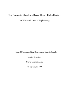 The Journey to Mars: How Donna Shirley Broke Barriers for Women in Space Engineering