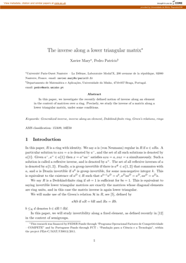 The Inverse Along a Lower Triangular Matrix∗