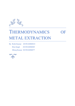 Thermodynamics of Metal Extraction