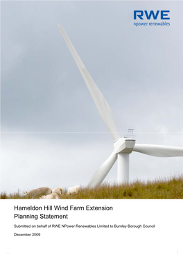 Hameldon Hill Wind Farm Extension Planning Statement