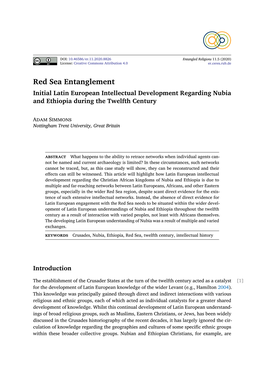 Red Sea Entanglement Initial Latin European Intellectual Development Regarding Nubia and Ethiopia During the Twelfth Century