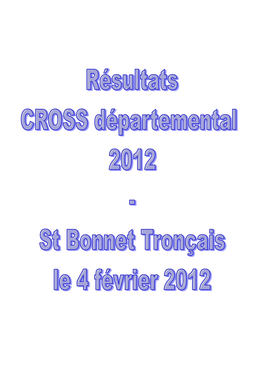 Résultats CROSS Départemental 2012