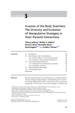 Invasion of the Body Snatchers: the Diversity and Evolution of Manipulative Strategies in Host–Parasite Interactions