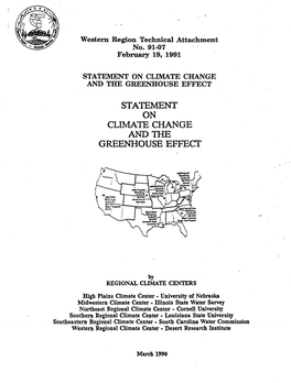 Statement Climate Change Greenhouse Effect