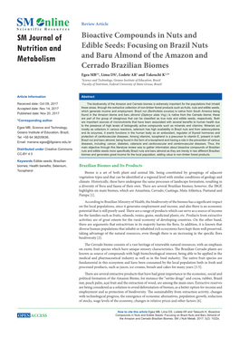 Bioactive Compounds in Nuts and Edible Seeds: Focusing on Brazil Nuts and Baru Almond of the Amazon and Cerrado Brazilian Biomes