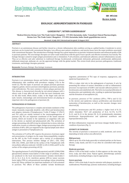 Biologic Armamentarium in Psoriasis