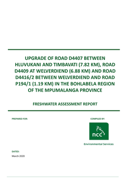 Freshwater Assessment Report