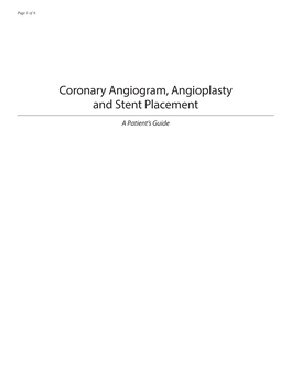Coronary Angiogram, Angioplasty and Stent Placement