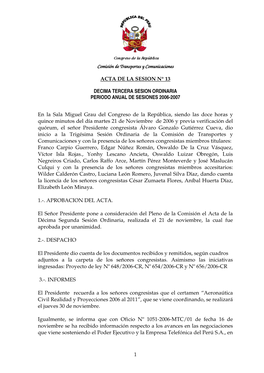 Comisión De Transportes Y Comunicaciones