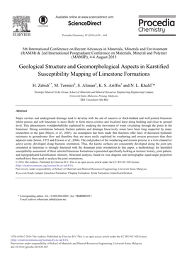 Geological Structure and Geomorphological Aspects in Karstified Susceptibility Mapping of Limestone Formations