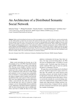 S.Tramp Et Al. / an Architecture of a Distributed Semantic Social Network