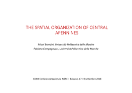 The Spatial Organization of Central Apennines