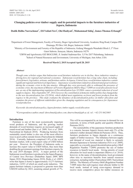 Changing Policies Over Timber Supply and Its Potential Impacts to the Furniture Industries of Jepara, Indonesia