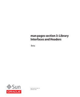 Man Pages Section 3 Library Interfaces and Headers