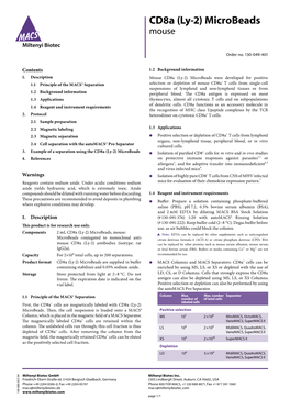 Cd8a (Ly-2) Microbeads Mouse