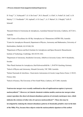 R-Process Elements from Magnetorotational Hypernovae