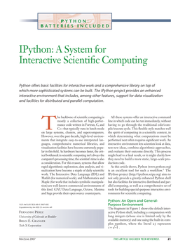 Ipython: a System for Interactive Scientific