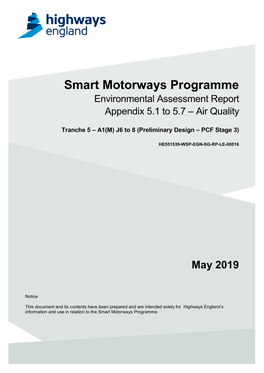 Smart Motorways Programme A1(M) Junction 6 to 8 Environmental Assessment Report