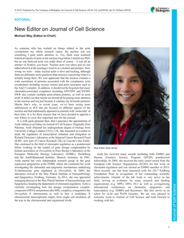 New Editor on Journal of Cell Science Michael Way (Editor-In-Chief)