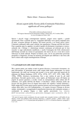 Alcuni Aspetti Della Teoria Della Continuità Paleolitica Applicata All’Area Gallega*1