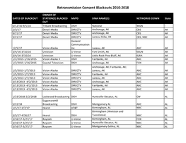 Retrans Blackouts 2010-2018