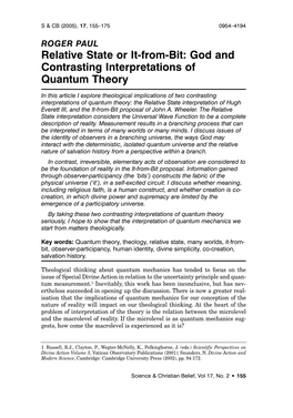 God and Contrasting Interpretations of Quantum Theory