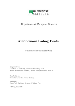 Autonomous Sailing Boats